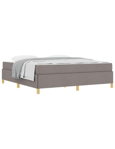 Letto a molle Altro Taupe e bianco 180 x 200 cm Tessuto