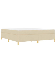Struttura del letto con materasso Crema 180 x 200 cm Tessuto 2