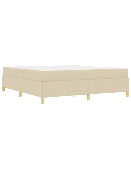 Letto a molle Nero e Marrone e Bianco 180 x 200 cm Tessuto