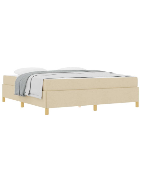 Struttura del letto con materasso Crema 180 x 200 cm Tessuto