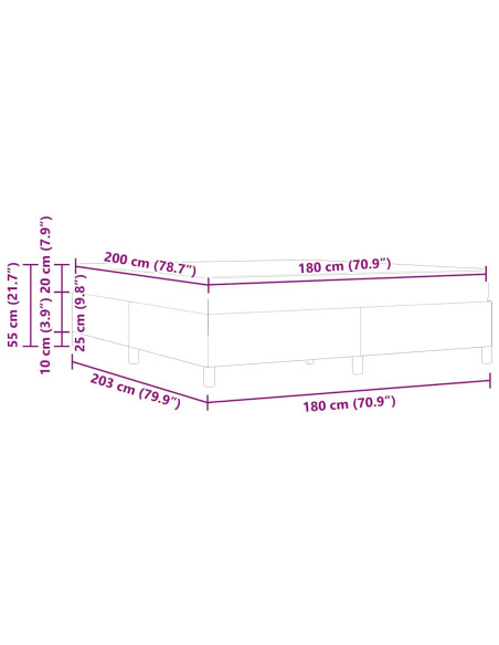 Struttura del letto con materasso Crema 180 x 200 cm Tessuto