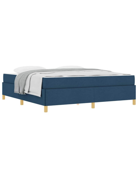 Struttura del letto con materasso Blu 180 x 200 cm Tessuto