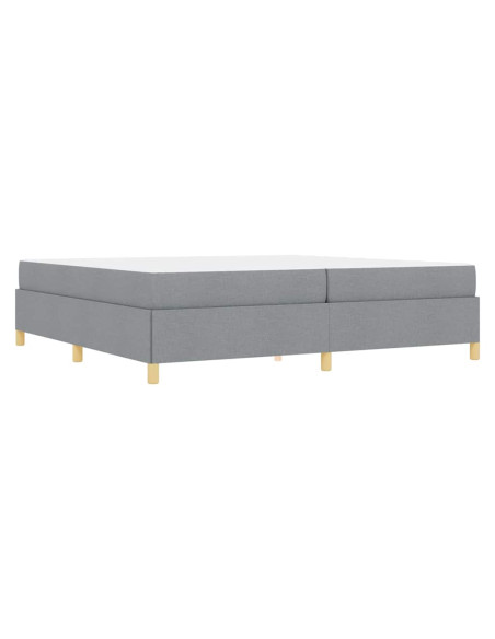 Letto a molle Altro Grigio chiaro e Bianco 200 x 200 cm Tessuto