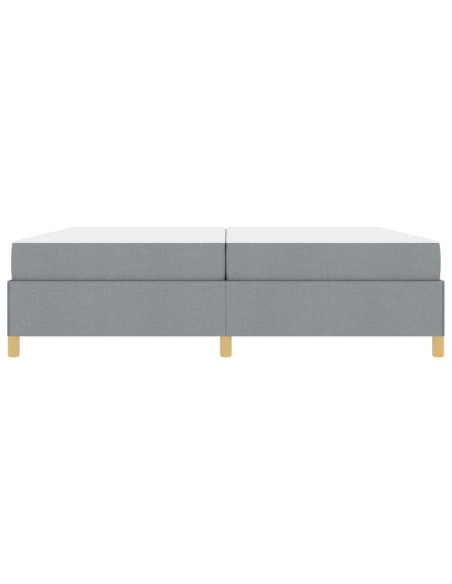 Letto a molle Altro Grigio chiaro e Bianco 200 x 200 cm Tessuto