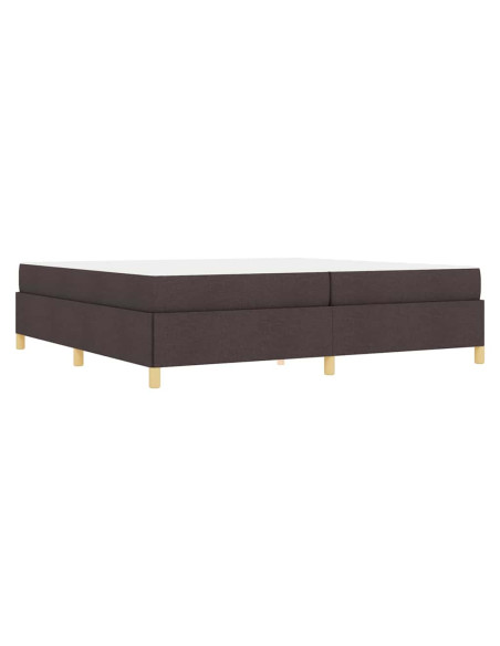Letto a molle Altro Marrone scuro e Bianco 200 x 200 cm Tessuto