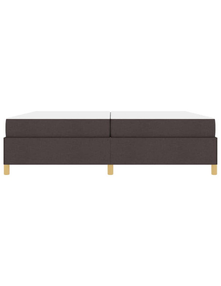 Letto a molle Altro Marrone scuro e Bianco 200 x 200 cm Tessuto