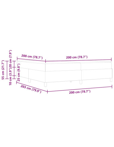 Struttura del letto Marrone Scuro 200 x 200 cm Tessuto