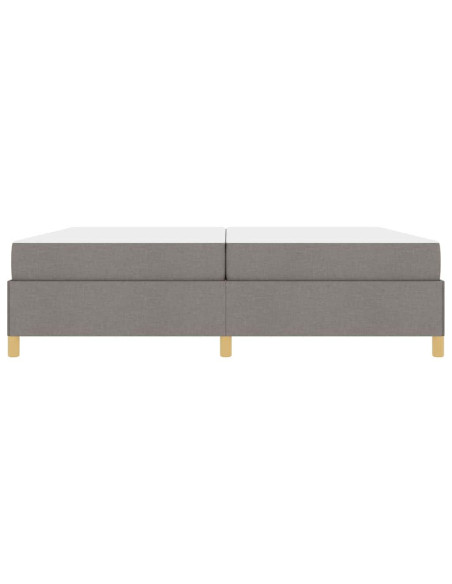Letto a molle Altro Taupe e bianco 200 x 200 cm Tessuto