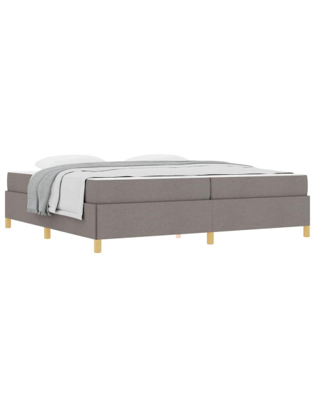 Letto a molle Altro Taupe e bianco 200 x 200 cm Tessuto