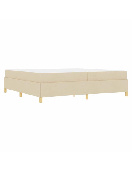 Letto a molle Altro Bianco e crema 200 x 200 cm Tessuto