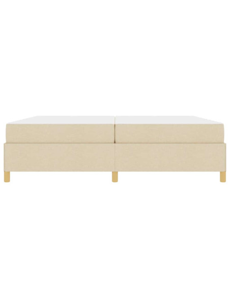Letto a molle Altro Bianco e crema 200 x 200 cm Tessuto