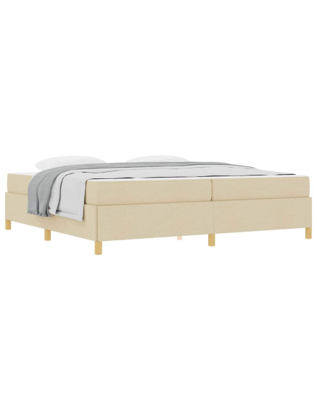 Letto a molle Altro Bianco e crema 200 x 200 cm Tessuto