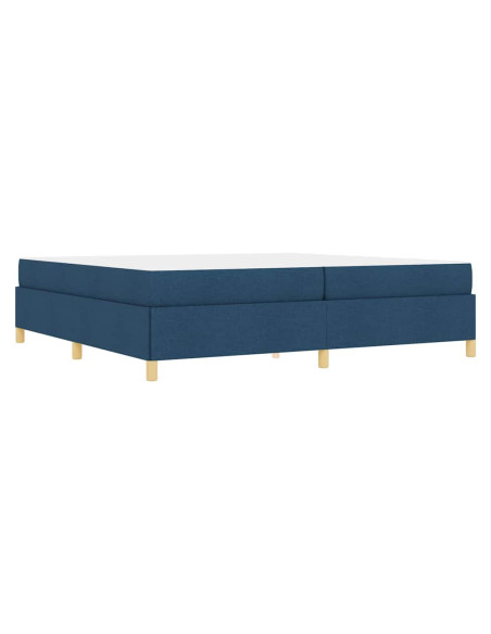 Letto a molle Blu e blu scuro e bianco 200 x 200 cm Tessuto