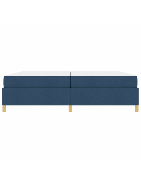 Letto a molle Blu e blu scuro e bianco 200 x 200 cm Tessuto