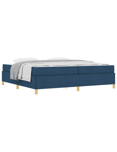 Struttura del letto con materasso Blu 200 x 200 cm Tessuto