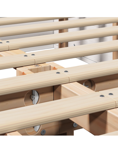 Struttura del letto Bianco 120 x 200 cm Pino massello