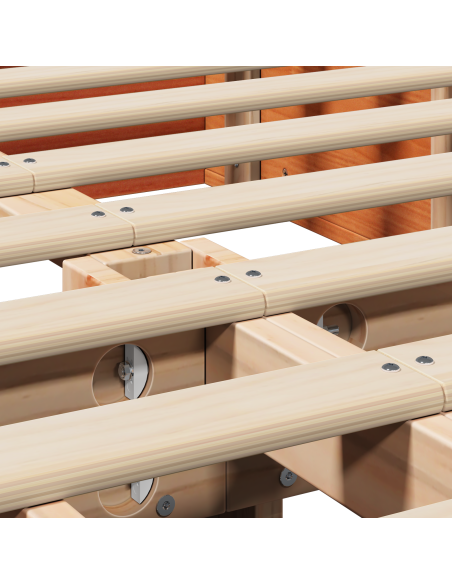 Struttura del letto Cera marrone 120 x 200 cm Legno massello