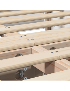 Struttura del letto Bianco 140 x 190 cm Pino massello 2