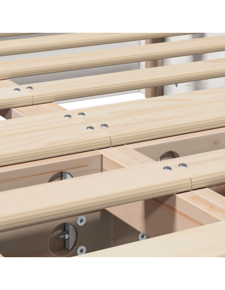 Struttura del letto Bianco 140 x 190 cm Pino massello