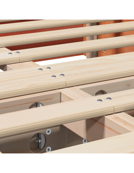 Struttura del letto Cera marrone 140 x 190 cm Legno massello