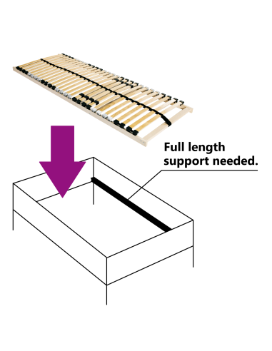 Base a doghe Marrone 100 x 190 cm Legno massello di faggio