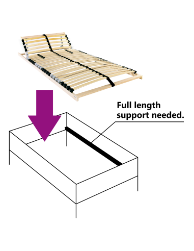 Base a doghe Marrone 120 x 190 cm Legno massello di faggio