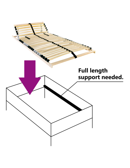 Base a doghe Marrone 140 x 190 cm Legno massello di faggio