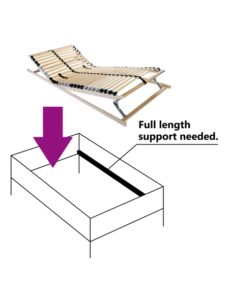 Base a doghe Marrone 100 x 190 cm Legno massello di faggio