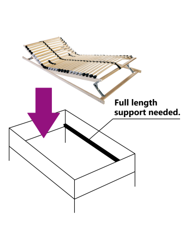 Base a doghe Marrone 140 x 190 cm Legno massello di faggio