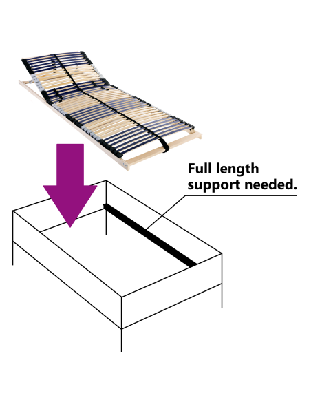 Base a doghe Marrone 90 x 190 cm Legno massello di faggio