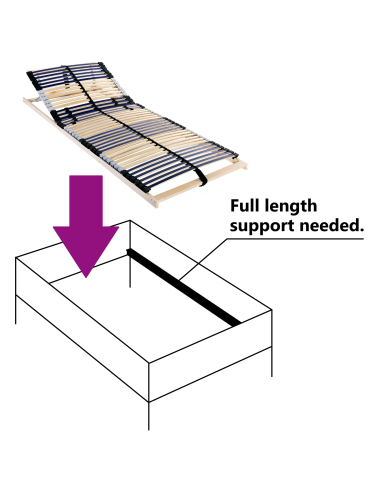 Base a doghe Marrone 100 x 190 cm Legno massello di faggio