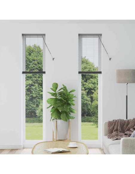 Tenda per Finestra con tende Altro Grigio scuro 80 x 130 cm Alluminio