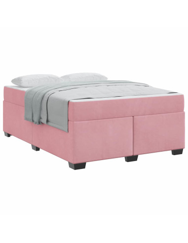 Struttura del letto con materasso Rosa 160 x 200 cm Tessuto