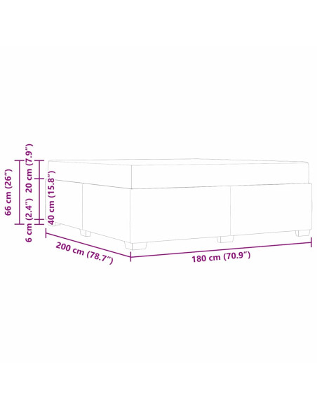 Struttura del letto Grigio chiaro 180 x 200 cm Tessuto