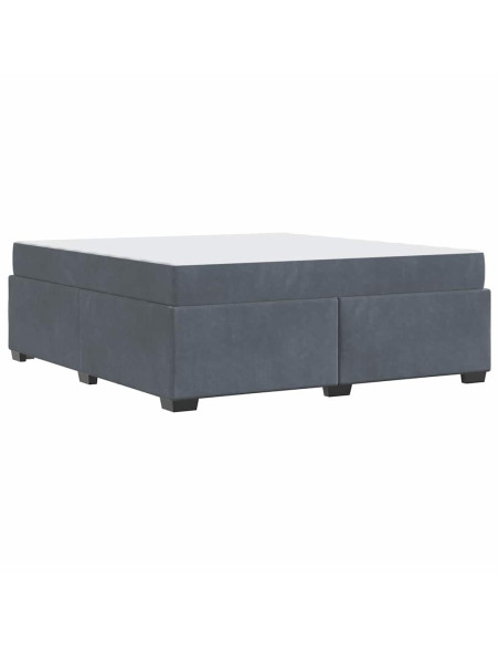 Struttura letto con materasso Grigio scuro 180 x 200 cm Velluto