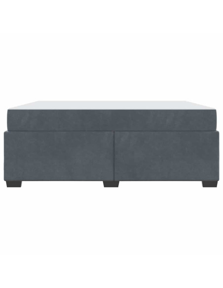 Struttura letto con materasso Grigio scuro 180 x 200 cm Velluto