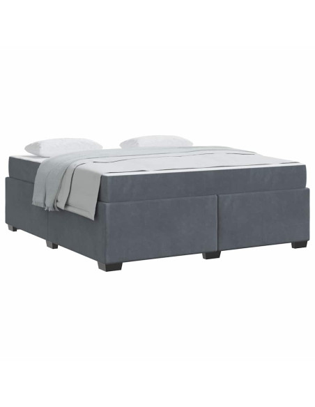 Struttura letto con materasso Grigio scuro 180 x 200 cm Velluto