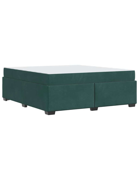 Struttura letto con materasso Verde scuro 180 x 200 cm Velluto
