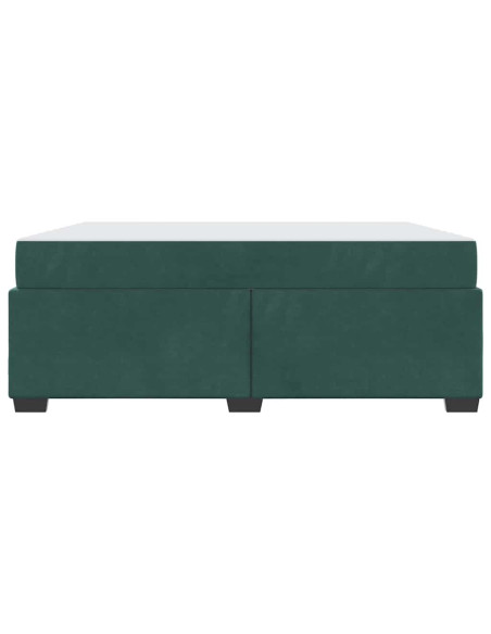 Struttura letto con materasso Verde scuro 180 x 200 cm Velluto