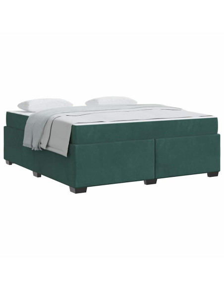 Struttura letto con materasso Verde scuro 180 x 200 cm Velluto