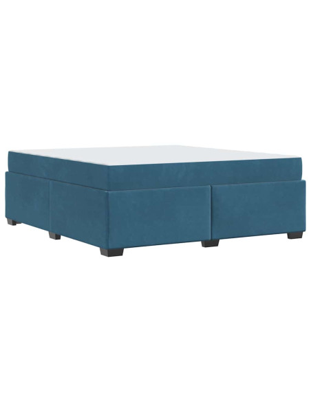 Struttura letto con materasso Blu scuro 180 x 200 cm Velluto