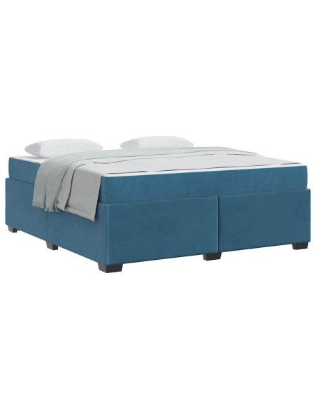 Struttura letto con materasso Blu scuro 180 x 200 cm Velluto