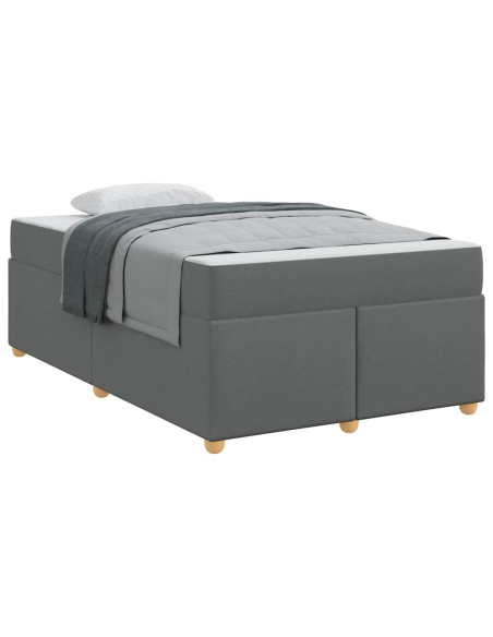 Struttura letto con materasso Grigio scuro 120 x 200 cm Tessuto