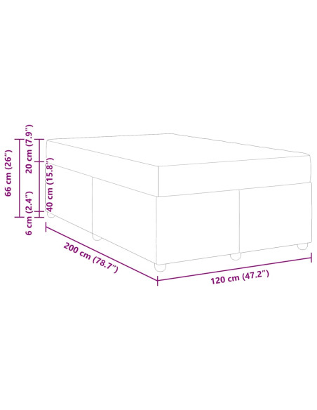 Struttura del letto Grigio scuro 120 x 200 cm Tessuto
