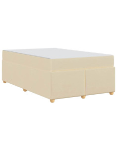 Struttura del letto con materasso Crema 120 x 200 cm Tessuto 2