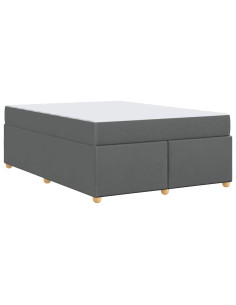 Struttura del letto Grigio scuro 140 x 200 cm Tessuto 2