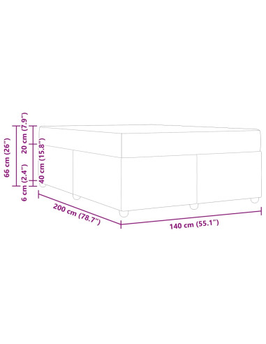 Struttura del letto Grigio scuro 140 x 200 cm Tessuto