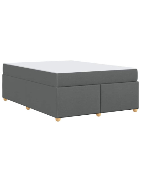 Struttura letto con materasso Grigio scuro 160 x 200 cm Tessuto