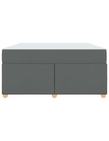 Struttura letto con materasso Grigio scuro 160 x 200 cm Tessuto