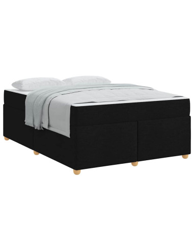 Struttura del letto con materasso Nero 160 x 200 cm Tessuto